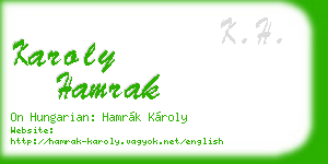 karoly hamrak business card